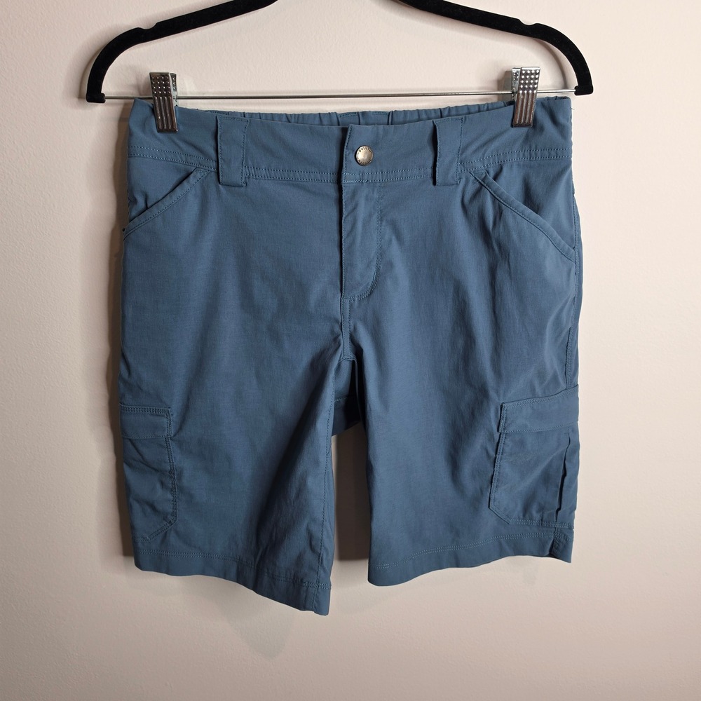 Duluth Trading Co Dry on the Fly Cargo Shorts Womens 4 Blue Hiking Outdoor